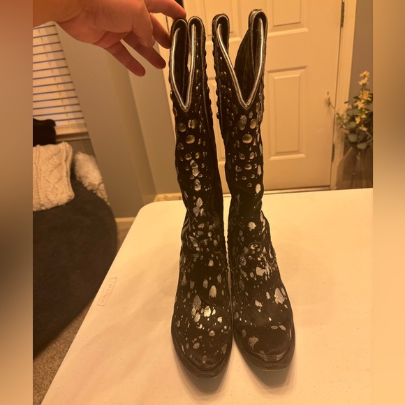 Lane Black Studded Cowboy Boots - Picture 2 of 3